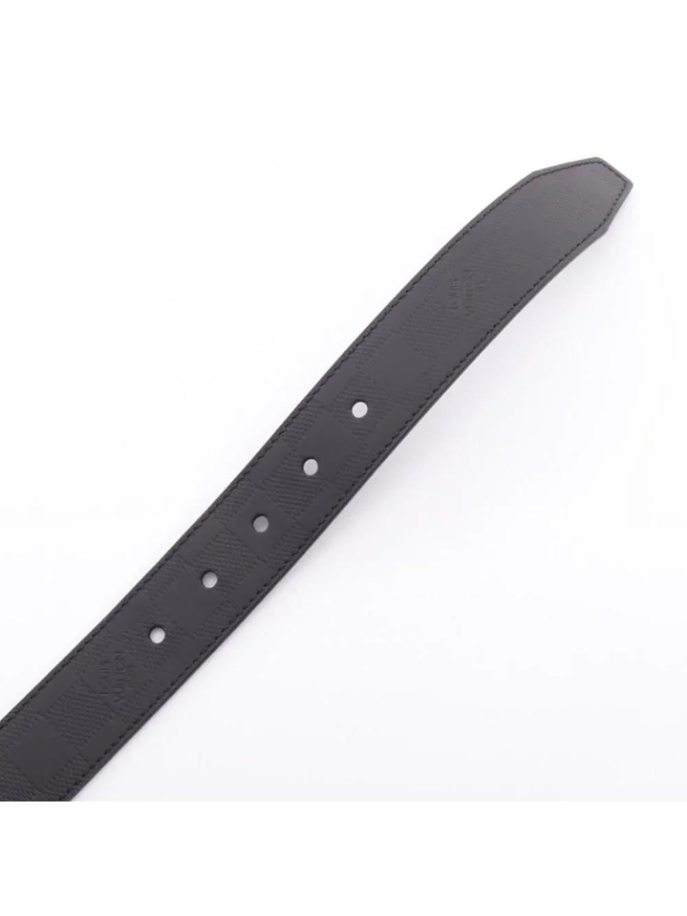 Louis Vuitton Belt Boston Damier Infini Onyx Silver Reversible Leather